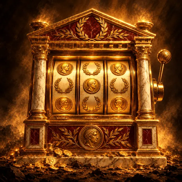 Gokkast in de vorm van een Romeinse tempel